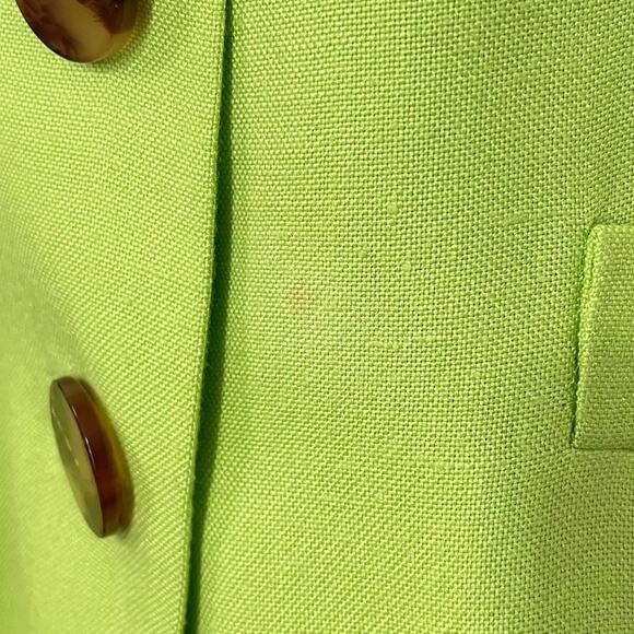 Vintage 90s Paola Quadretti Blazer & Trousers Suit Set Citron Neon Green Retro - Picture 12 of 16